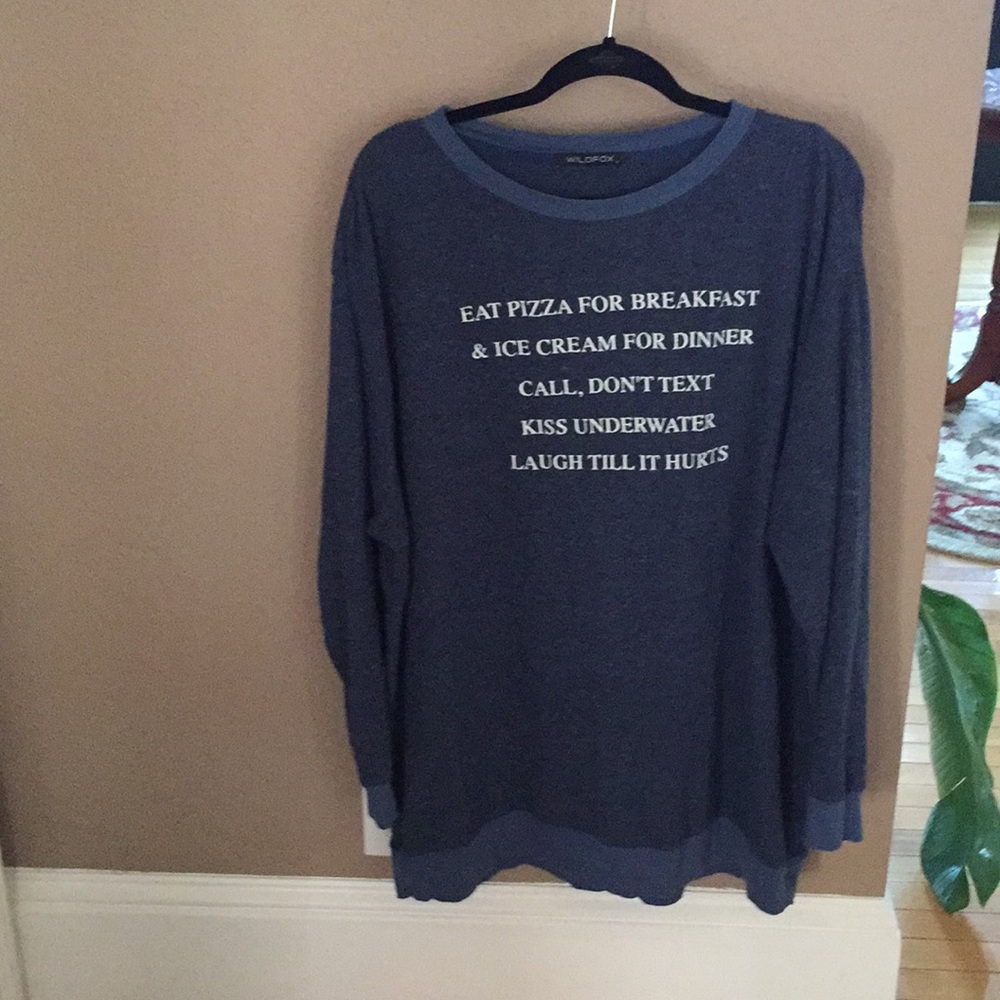 Navy blue sweat shirt
